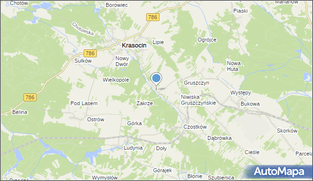 mapa Niwiska Krasocińskie, Niwiska Krasocińskie na mapie Targeo